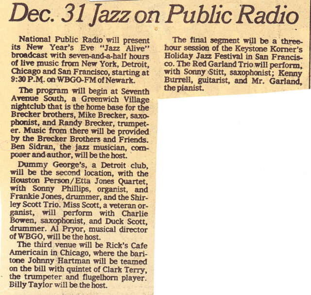 Jazz On Public Radio - Review