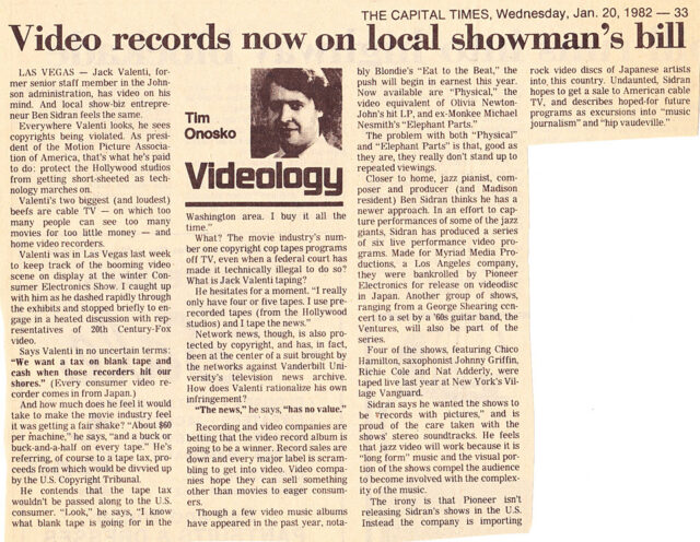 Video Records Now on Local Showman’s Bill - Review