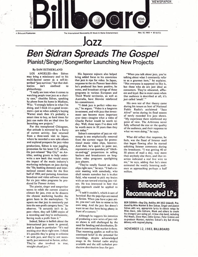 Ben Sidran Spreads the Gospel - Review