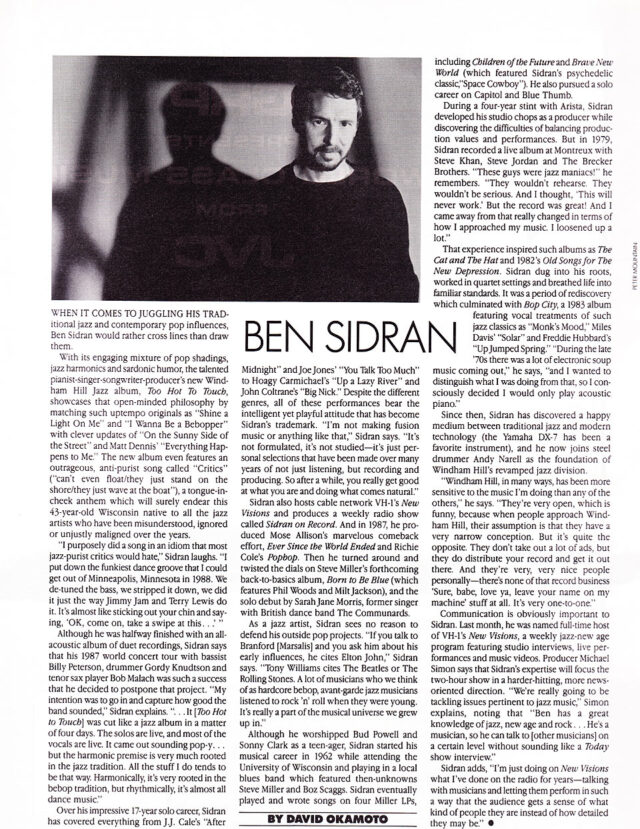 Ben Sidran - Review