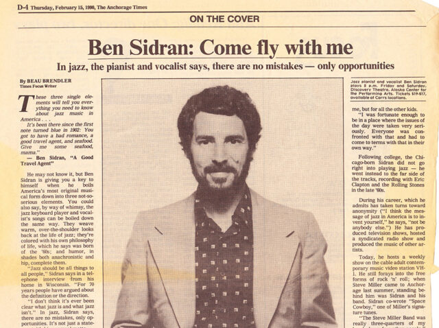 Ben Sidran: Come Fly With Me - Review