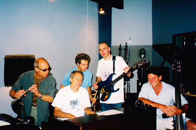 Nicks Bumps Band in the studio