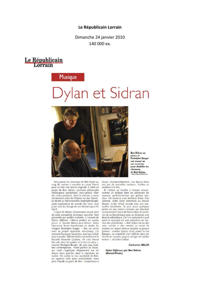 France, Le Republicain - Dylan et Sidran
